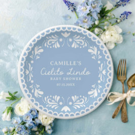Plato De Papel Cielito Lindo Fiesta Baby Shower