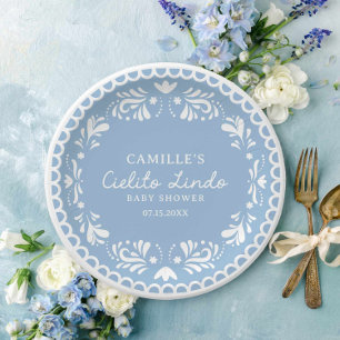 Plato De Papel Cielito Lindo Fiesta Baby Shower