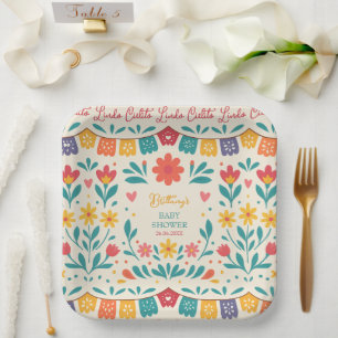 Plato De Papel Cielito Lindo Fiesta de Baby Shower Mexicana