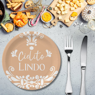 Plato De Papel Cielito Lindo Fiesta Mexicana Baby Shower Neutral