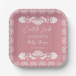 Plato De Papel Cielito lindo Pink Mexican Baby Shower