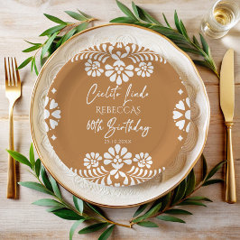 Plato De Papel Cielito lindo terracota mexicano cumpleaños 60