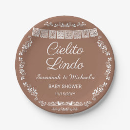 Plato De Papel Cielito Lindo Terracotta Papel Picado Baby Shower