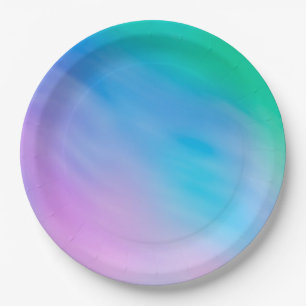 Plato De Papel Cielo de Arcoíris Suave Femenino