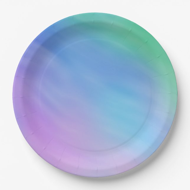 Plato De Papel Cielo de Arcoíris Suave Femenino (Anverso)