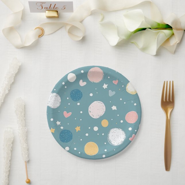 Plato De Papel Cielo de bonito (Boda)