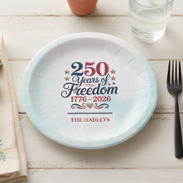 Plato De Papel Cielo del 250 Aniversario de América