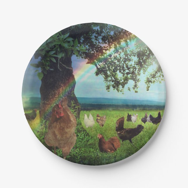 Plato De Papel Cielo del pollo (Anverso)