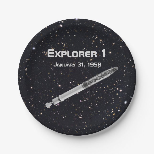 Plato De Papel Cielo estelar satelital Explorer 1 (Anverso)