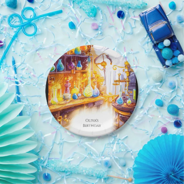 Plato De Papel Científico experto simple mágico Cumpleaños (Fiesta)