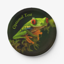 Cierre de una rana de árbol rojo #1