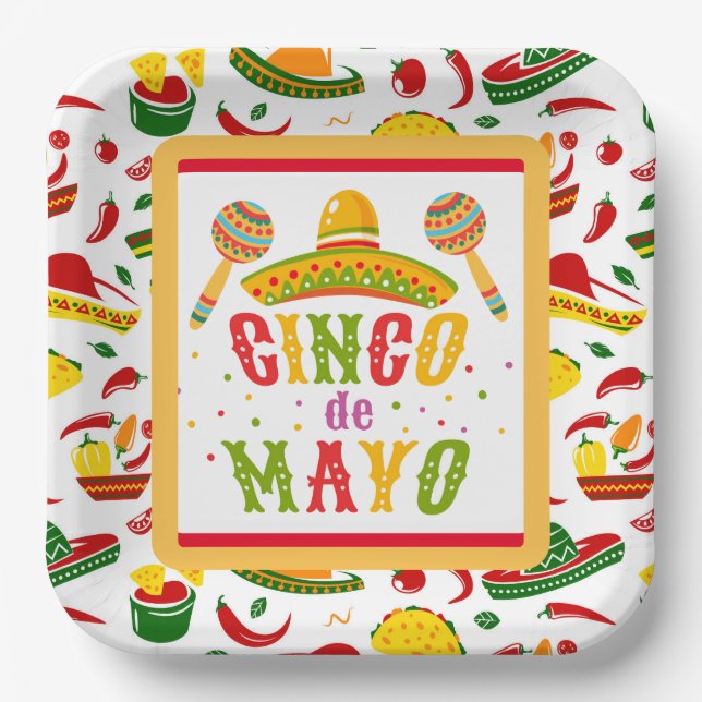 Plato De Papel Cinco de Mayo (Anverso)