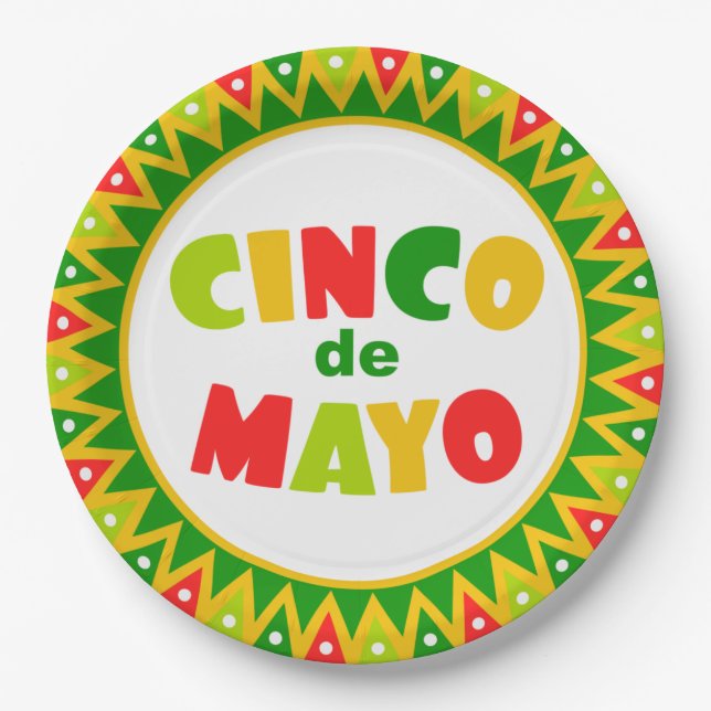 Plato De Papel Cinco de Mayo (Anverso)