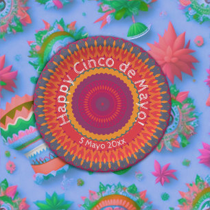 Plato De Papel Cinco de Mayo Fiesta Kaleidoscope
