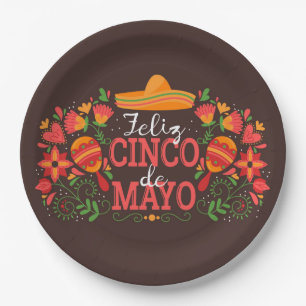Plato De Papel Cinco placas de papel de Mayo