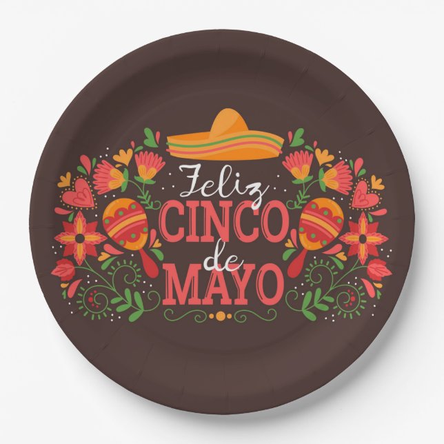 Plato De Papel Cinco placas de papel de Mayo (Anverso)