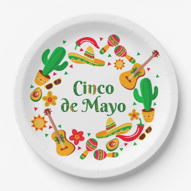 Plato De Papel Cinco placas de papel de Mayo (Anverso)