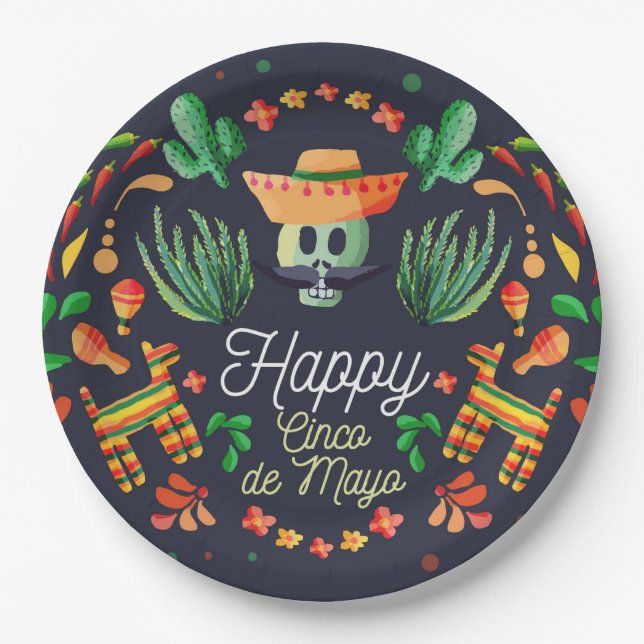 Plato De Papel Cinco placas de papel de Mayo (Anverso)