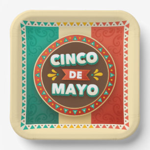 Plato De Papel Cinco placas de papel de Mayo
