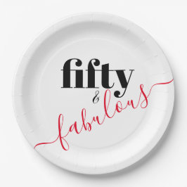 Plato De Papel Cincuenta y fabuloso guión negro y rojo