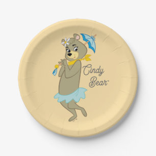 Plato De Papel Cindy Bear Holding Parasol