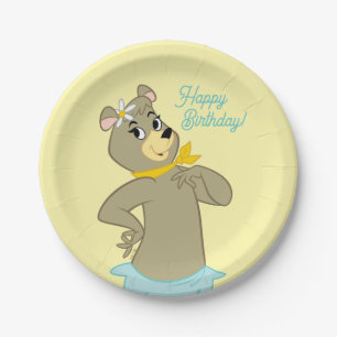 Plato De Papel Cindy Bear Playful Pose