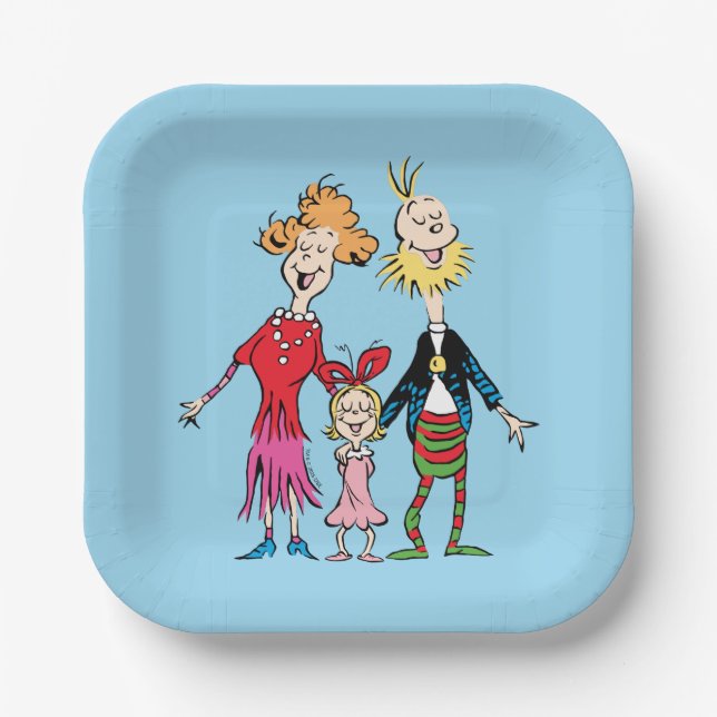 Plato De Papel Cindy Lou Who's Family Portrait (Anverso)