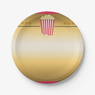 Plato De Papel Cine Película Palomitas de Maíz Entrada Banner Fie