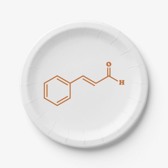 Plato De Papel Cinnamaldehído Fórmula química molecular (Anverso)