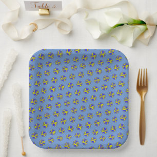 Plato De Papel Cinta de flor amarillo-azul por Kenneth Yoncich