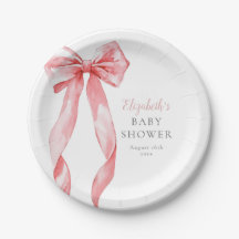 Cinta de lazo rosa elegante para baby shower de ni