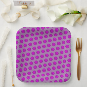 Plato De Papel Cinta morada de flores por Kenneth Yoncich