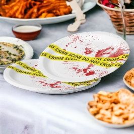 Plato De Papel Cinta policial en la escena del crimen