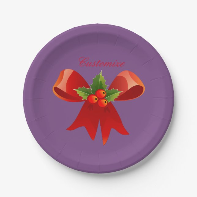 Plato De Papel Cinta roja Holly Thunder_Cove (Anverso)