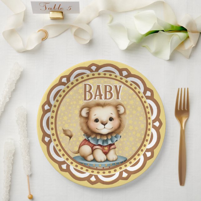 Plato De Papel Circo de bebé (Boda)