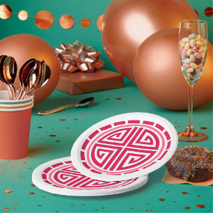 Plato De Papel Círculo Art Déco