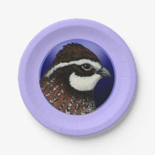 Plato De Papel Círculo de Cabeza de Codorniz Bobwhite