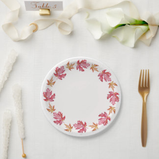 Plato De Papel Círculo de hojas