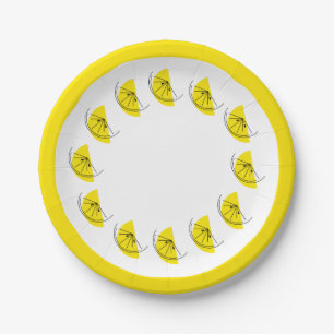 Plato De Papel Círculo de Limón Cítrico