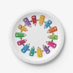 Plato De Papel Círculo De Pencillos