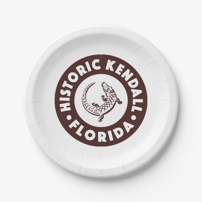 Plato De Papel Círculo Kendall Florida - Marrón (Anverso)