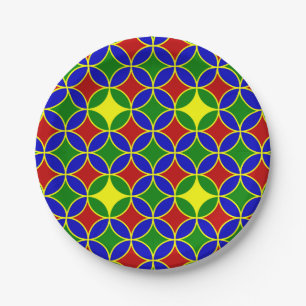 Plato De Papel Círculos primarios-5 PLATAS DE PAPEL