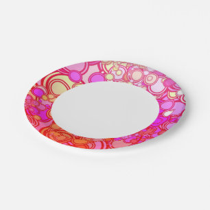 Plato De Papel Círculos retro