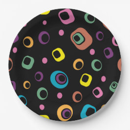 Plato De Papel Círculos retro
