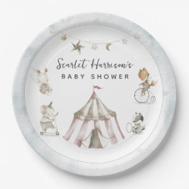 Plato De Papel Circus Animals Baby Shower