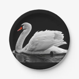 Plato De Papel Cisne blanco en el lago