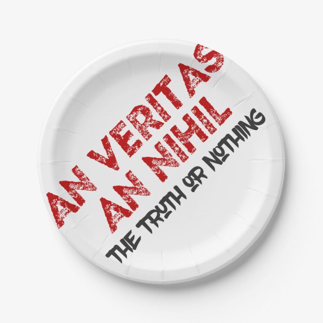 Plato De Papel Cita de la verdad latina (Anverso)