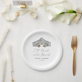 Plato De Papel Cita del Boda de la planta baja