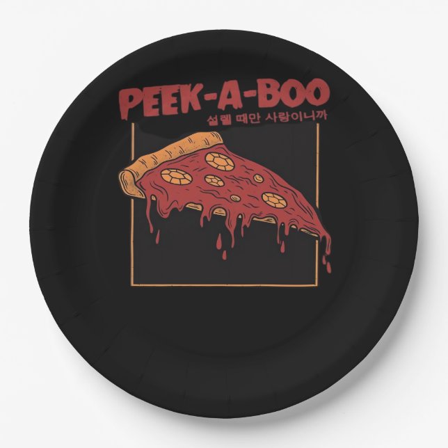 Plato De Papel Cita divertida de Peekaboo (Anverso)