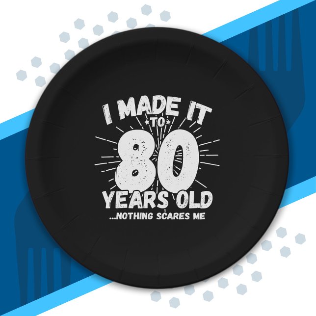Plato De Papel Cita graciosa de cumpleaños 80 Sarcástica de 80 añ (Subido por el creador)